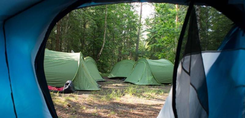 Il campo avventura in Svezia offre tende dove trascorrere la notte in mezzo alla natura