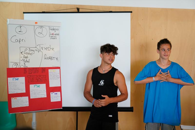 In questo viaggio studio francese i ragazzi sono in aula davanti alla lavagna