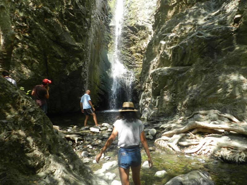 Al campo estivo internazionale a Cipro i ragazzi stanno facendo un'escursione in natura