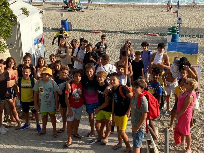 Alla vacanza studio spagnolo sono in spiaggia
