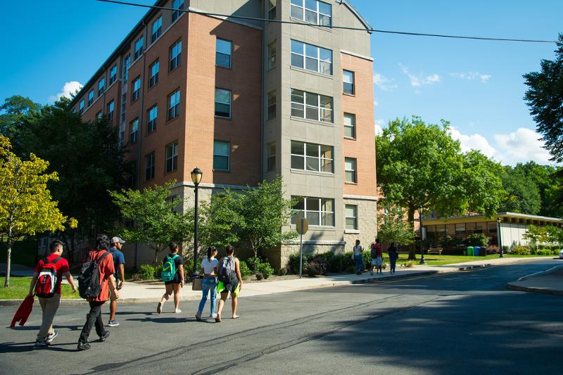 Al soggiorno linguistico inglese New York i ragazzi si stanno incamminando alla scuola